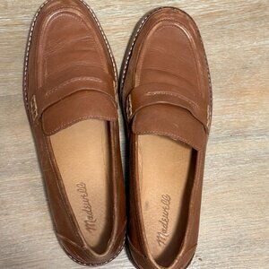 Madewell Brown Leather Lug Sole Loafers Size 10